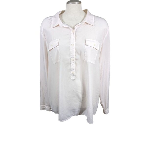 Old Navy Shirt Blouse Top Womens Plus Size XXL Light Powder Pink Long Sleeve - Picture 1 of 5